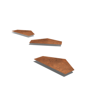 Pietra per gradini in acciaio Corten Esagono HV 50