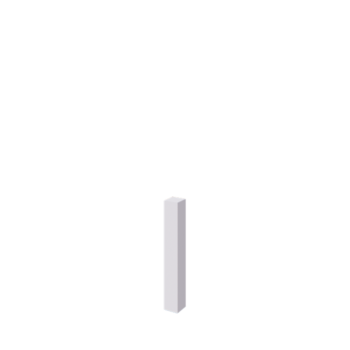 Palo divisorio da giardino in acciaio - 12 x 12 x 80 cm - RAL9010 opaco (bianco)