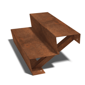 Scaletta in acciaio Corten New York con 2 gradini (larghezza 120 cm)