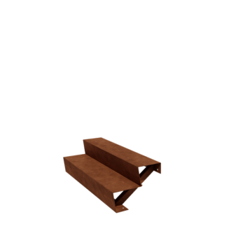 Scaletta in acciaio Corten New York con 2 gradini (larghezza 120 cm)