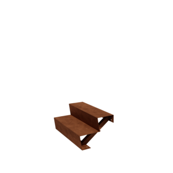 Scaletta in acciaio Corten New York con 2 gradini (larghezza 80 cm)