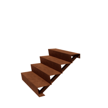 Scaletta in acciaio Corten New York con 4 gradini (larghezza 100 cm)