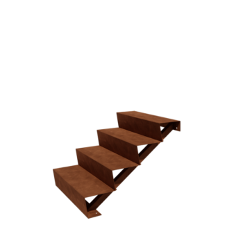 Scaletta in acciaio Corten New York con 4 gradini (larghezza 80 cm)