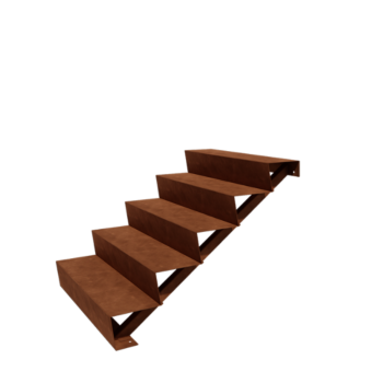 Scaletta in acciaio Corten New York con 5 gradini (larghezza 100 cm)