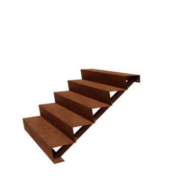Scaletta in acciaio Corten New York con 5 gradini (larghezza 120 cm)