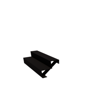 Scaletta nera New York con 2 gradini (larghezza 120 cm)