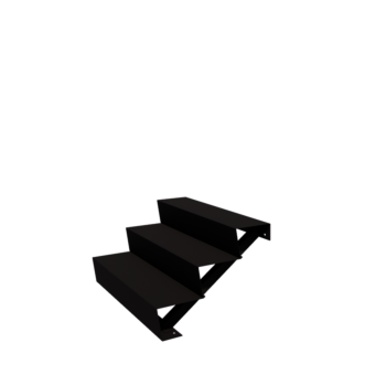 Scaletta nera New York con 3 gradini (larghezza 100 cm)
