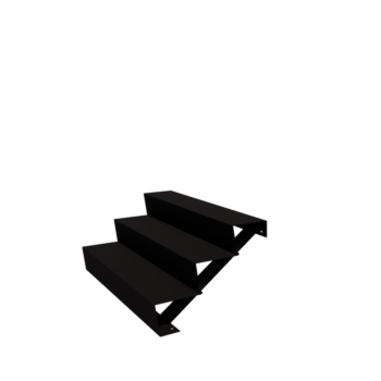 Scaletta nera New York con 3 gradini (larghezza 120 cm)