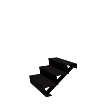 Scaletta nera New York con 3 gradini (larghezza 80 cm)
