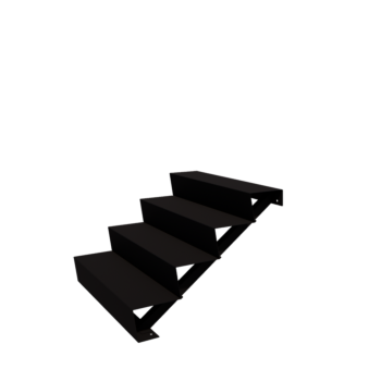 Scaletta nera New York con 4 gradini (larghezza 100 cm)