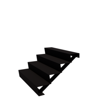 Scaletta nera New York con 4 gradini (larghezza 120 cm)