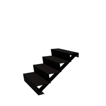 Scaletta nera New York con 4 gradini (larghezza 80 cm)