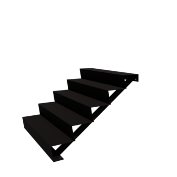 Scaletta nera New York con 5 gradini (larghezza 120 cm)