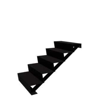 Scaletta nera New York con 5 gradini (larghezza 80 cm)