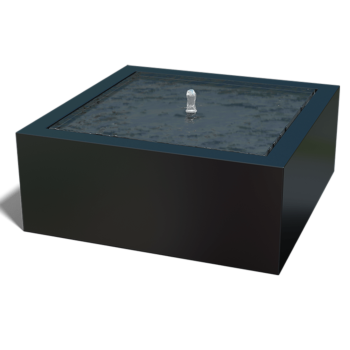 Fontana in alluminio - Lyra - 100 x 100 x 40 cm - RAL9005 opaco (nero) - Con Illuminazione LED