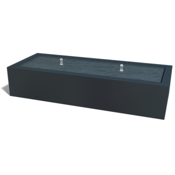 Fontana in alluminio - Lyra - 200 x 80 x 40 cm - RAL9005 opaco (nero) - Con Illuminazione LED