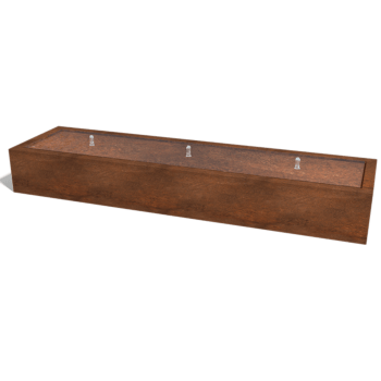 Specchio d'acqua in acciaio Corten 300 x 80 x 40 cm