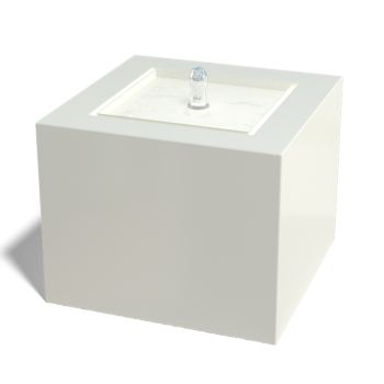 Fontana in alluminio - Lyra - 50 x 50 x 40 cm - RAL9010 opaco (bianco) - Con Illuminazione LED
