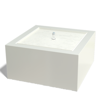 Fontana in alluminio - Lyra - 80 x 80 x 40 cm - RAL9010 opaco (bianco) - Con Illuminazione LED