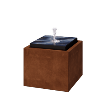 Fontana in acciaio corten - Orin - 50 x 50 x 40 cm - Con Illuminazione LED