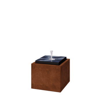 Gioco d'acqua in acciaio Corten 50 x 50 x 40 cm
