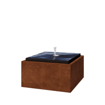 Fontana in acciaio corten - Orin - 80 x 80 x 40 cm - Con Illuminazione LED