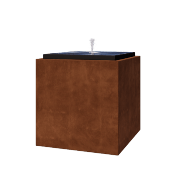Fontana in acciaio corten - Orin - 80 x 80 x 80 cm - Con Illuminazione LED