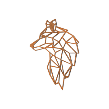 Decorazione da parete in acciaio Corten Wolf 1.0