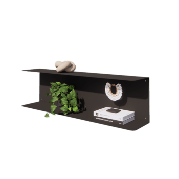 Mensola da parete in acciaio - Forma a C - 100 x 20 x 28 cm - RAL9005 opaco (nero)