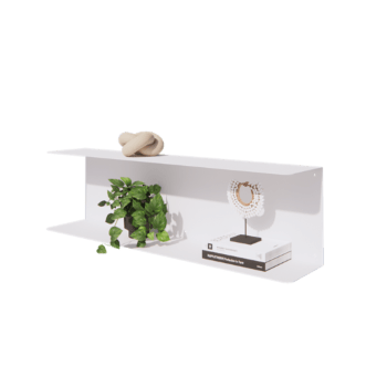 Mensola da parete in acciaio - Forma a C - 100 x 20 x 28 cm - RAL9010 opaco (bianco)