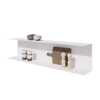 Mensola da parete in acciaio - Forma a C - 120 x 20 x 28 cm - RAL9010 opaco (bianco)