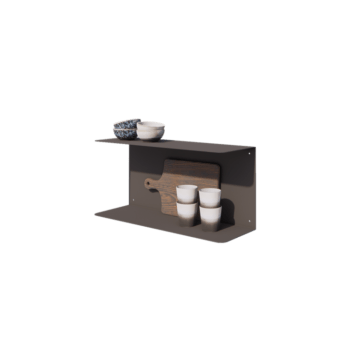 Mensola da parete in acciaio - Forma a C - 60 x 20 x 28 cm - RAL7016 opaco (grigio antracite)