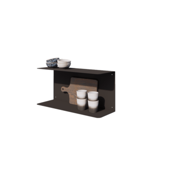 Mensola da parete in acciaio - Forma a C - 60 x 20 x 28 cm - RAL9005 opaco (nero)