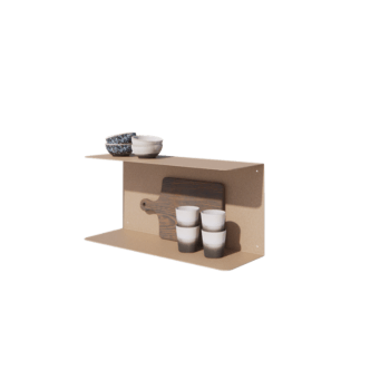 Mensola da parete in acciaio - Forma a C - 60 x 20 x 28 cm - Sand look