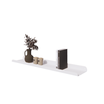 Mensola da parete in acciaio - Forma a U - 100 x 20 x 5 cm - RAL9010 opaco (bianco)