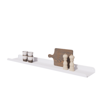 Mensola da parete in acciaio - Forma a U - 120 x 20 x 5 cm - RAL9010 opaco (bianco)