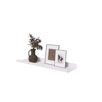 Mensola da parete in acciaio - Forma a U - 80 x 20 x 5 cm - RAL9010 opaco (bianco)