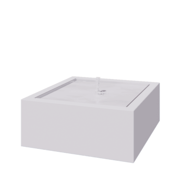 Fontana in alluminio - Lyra - 120 x 120 x 40 cm - RAL9010 opaco (bianco) - Con Illuminazione LED