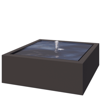 Fontana in alluminio - Lyra - 120 x 120 x 40 cm - RAL7016 opaco (grigio antracite) - Con Illuminazione LED