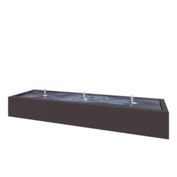 Fontana in alluminio - Lyra - 300 x 80 x 40 cm - RAL7016 opaco (grigio antracite) - Con Illuminazione LED