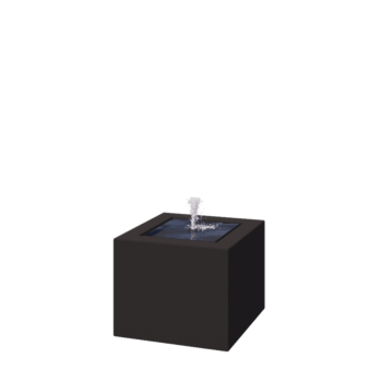 Fontana in alluminio - Lyra - 50 x 50 x 40 cm - RAL9005 opaco (nero) - Con Illuminazione LED