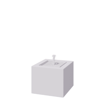 Fontana in alluminio - Lyra - 50 x 50 x 40 cm - RAL9010 opaco (bianco) - Con Illuminazione LED