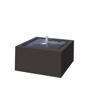 Fontana in alluminio - Lyra - 80 x 80 x 40 cm - RAL7016 opaco (grigio antracite) - Con Illuminazione LED