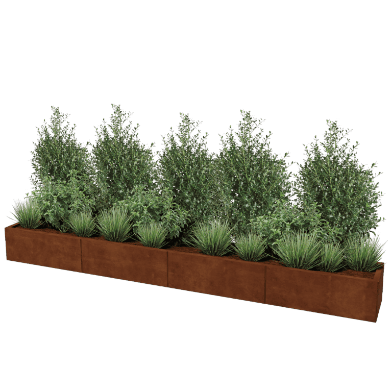 Fioriera in acciaio Corten Texas xxl 320 x 40 cm