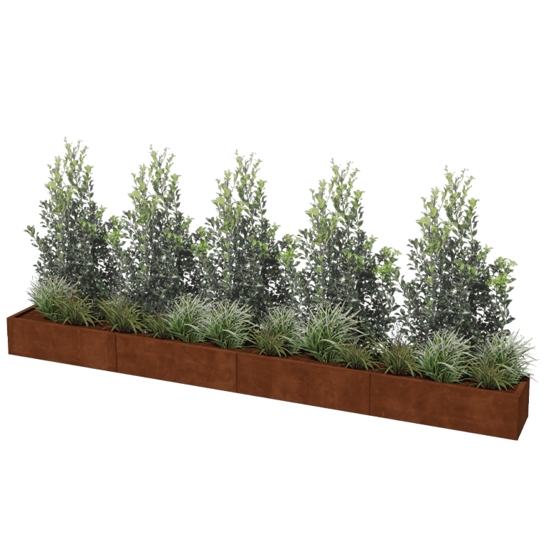 Fioriera in acciaio Corten Texas xxl 400 x 40 cm