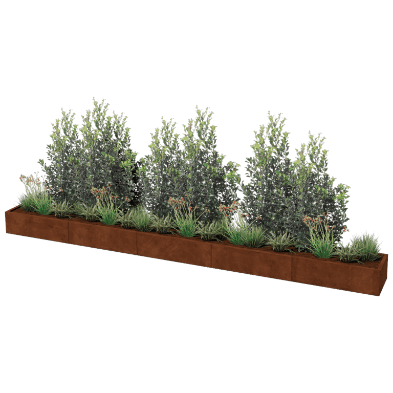 Fioriera in acciaio Corten Texas xxl 500 x 50 cm