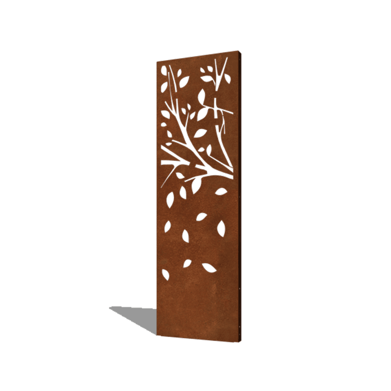 Pannello in acciaio corten con albero parte 3 60 x 6 x 190 cm