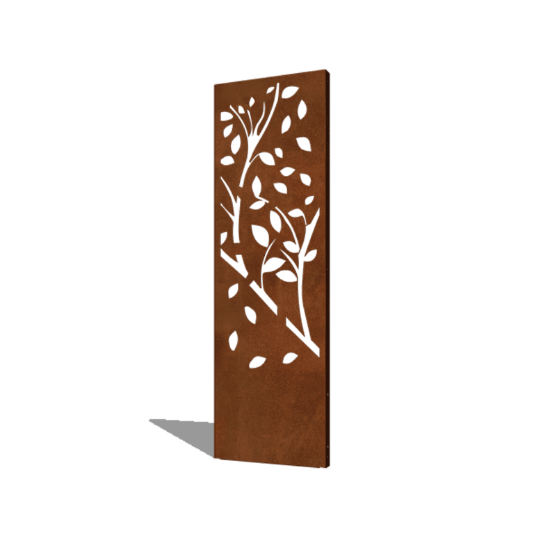 Pannello in acciaio corten con albero parte 4 60 x 6 x 190 cm