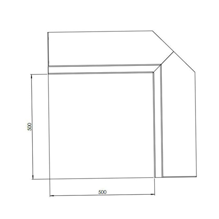 Muro di sostegno in acciaio Corten con angolo interno 50 x 50 cm (altezza 30 cm)