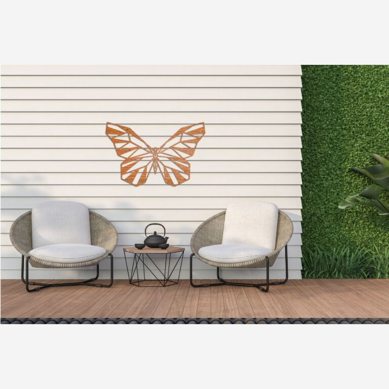Decorazione da parete in acciaio Corten Farfalla 2.0